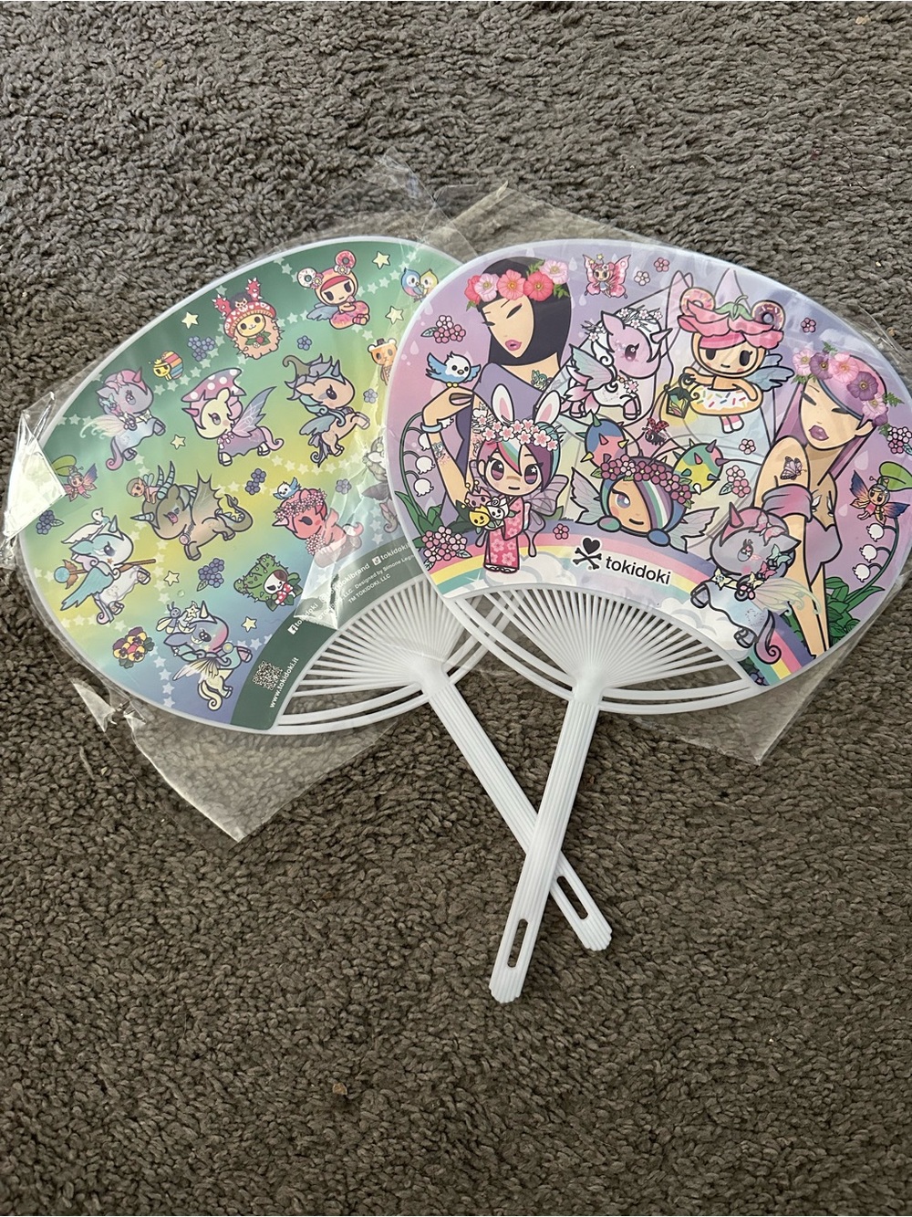 tokidoki Pink & Green Character Fan Duo